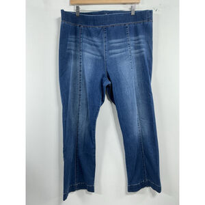 Womans Excellent Cond. Soho Pull On Blue Jeans XXL Elastic Waist 38 In 0220/C-5